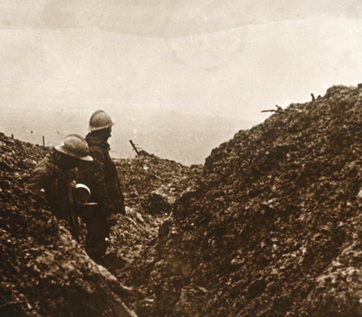 Franske soldater i skyttergravene, c1914-c1918 av Unbekannt