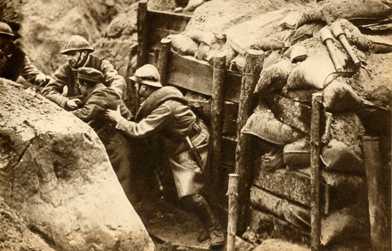 Franske soldater som raiderte en tysk skyttergrav, første verdenskrig, 1914-1918, 1933. av Unbekannt