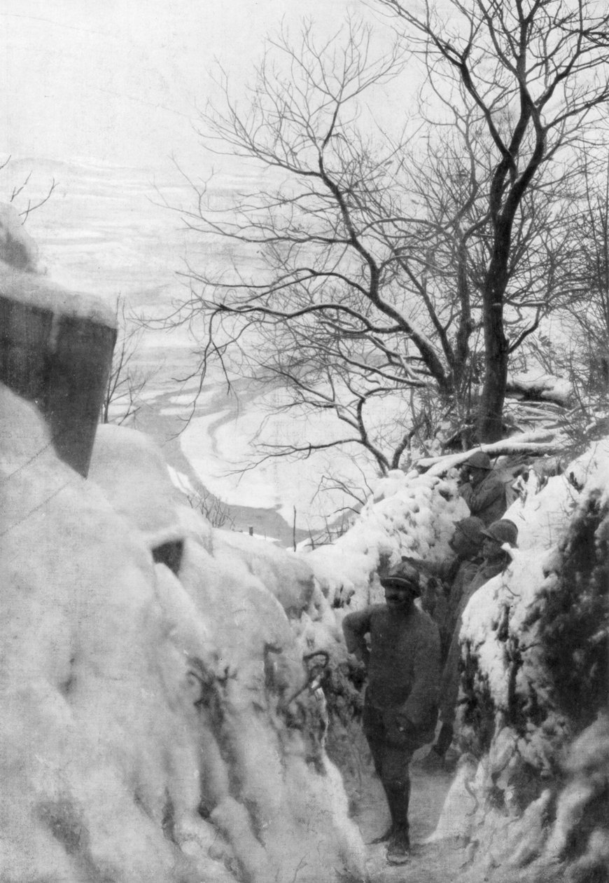 Franske skyttergraver ved Piave-elven, italiensk front, desember 1917 av Unbekannt