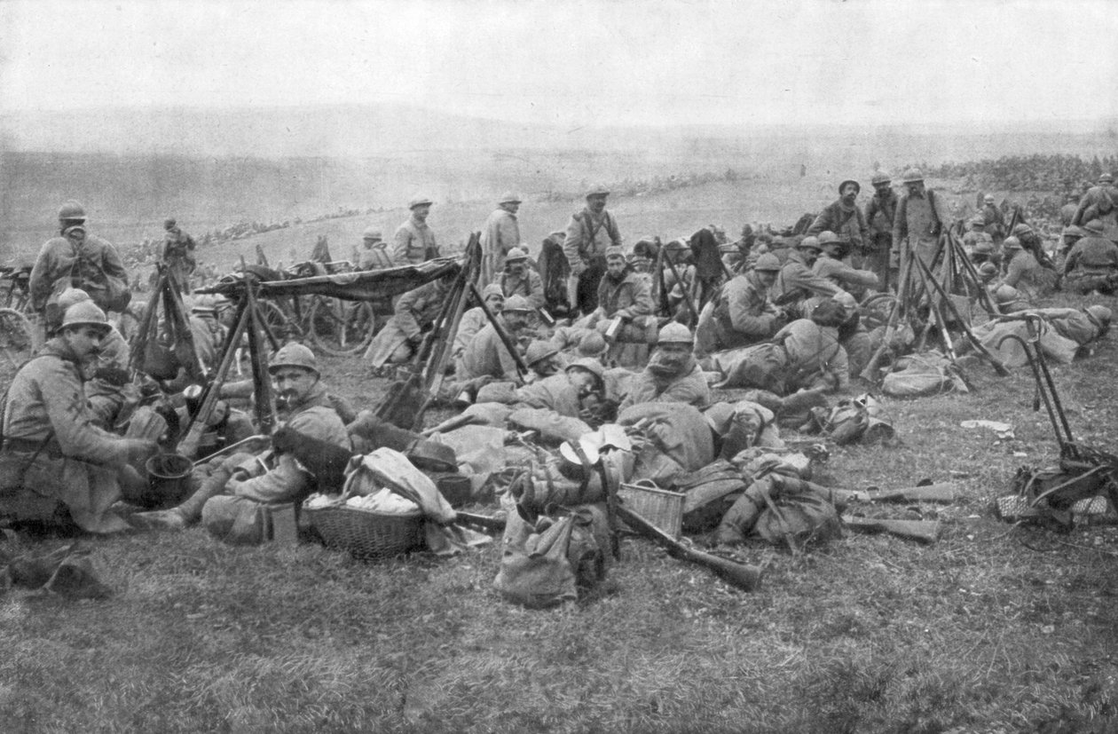 Franske tropper i ro, Verdun, Frankrike, 1916 av Unbekannt