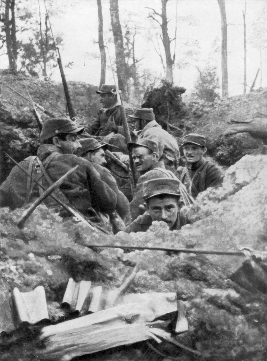 Franske tropper i skyttergravssystemet i Calonne, Frankrike, juli 1915 av Unbekannt