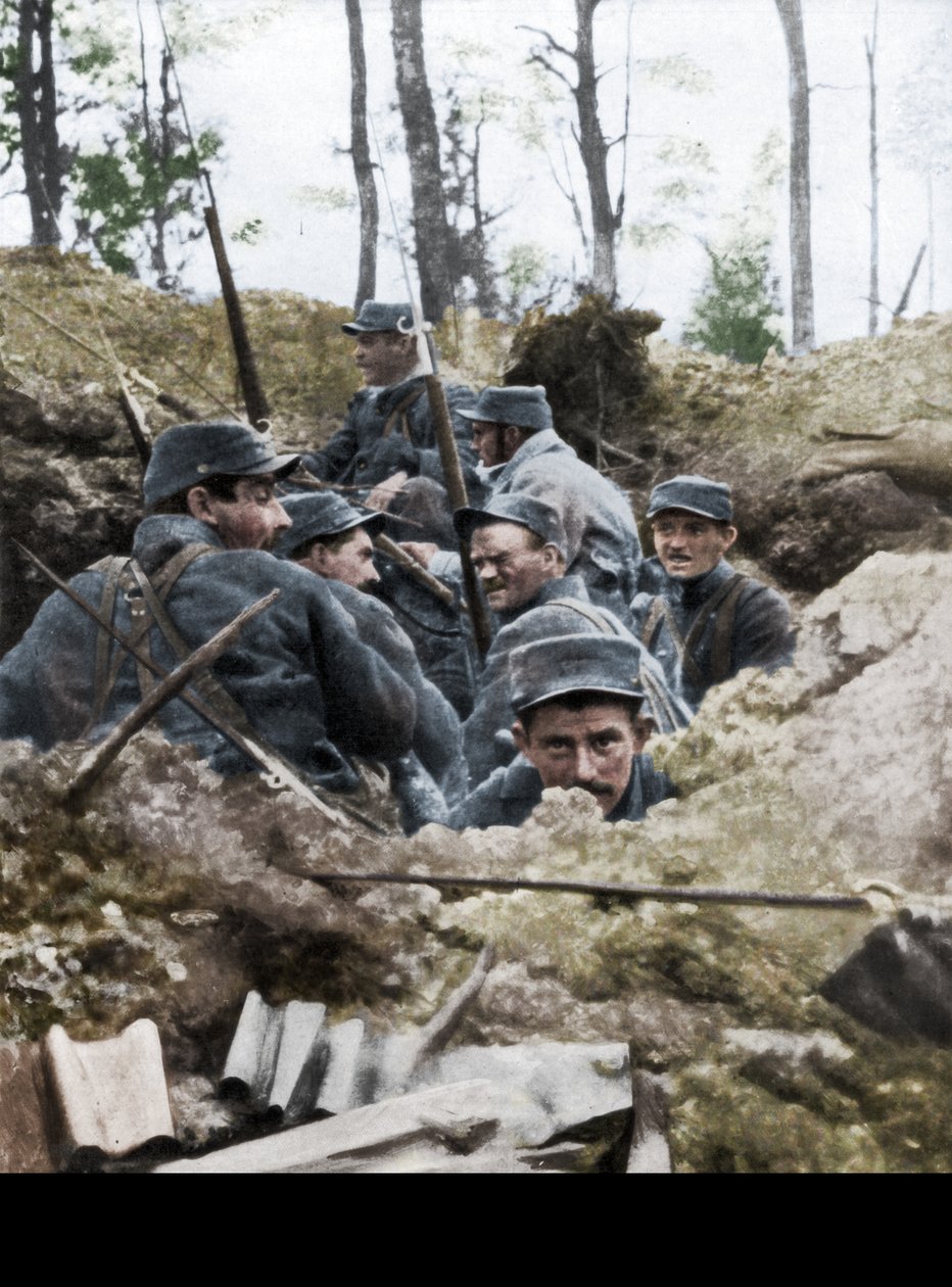 Franske tropper i skyttergravssystemet i Calonne, Frankrike, juli 1915 av Unbekannt