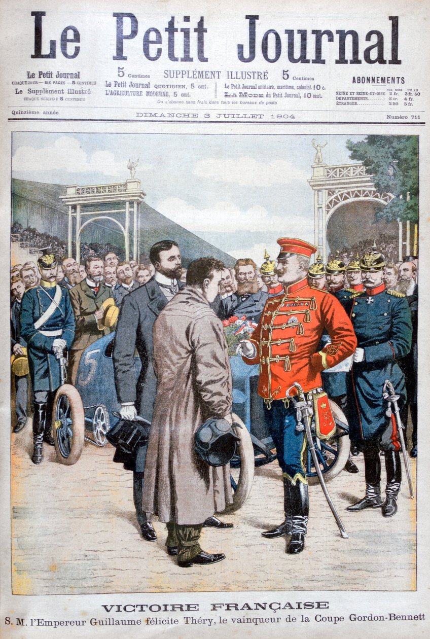 Franskmannen Leon Thery, vinner av Gordon Bennett Cup i bilracing, 1904 av Unbekannt