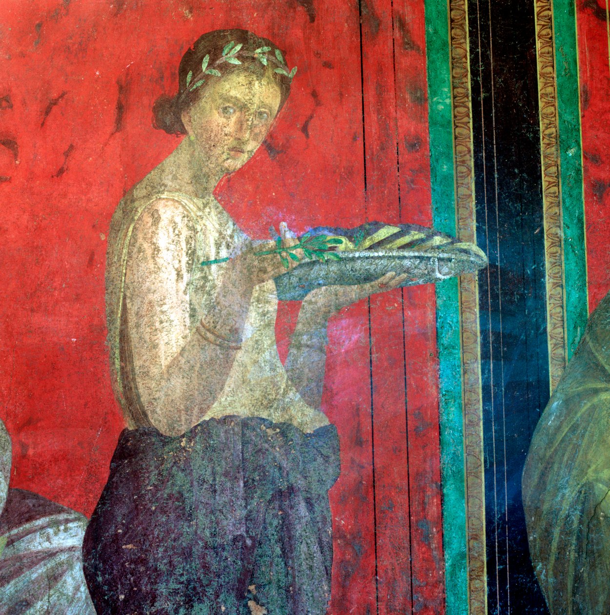 Fresco Detail, Initiate offering, 1. århundre f.Kr av Unbekannt