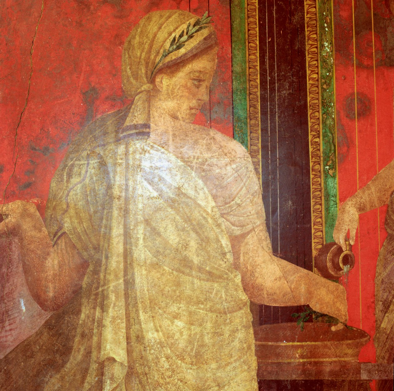 Fresco Detail, Minister som bærer et brett med mat, 1. århundre f.Kr av Unbekannt