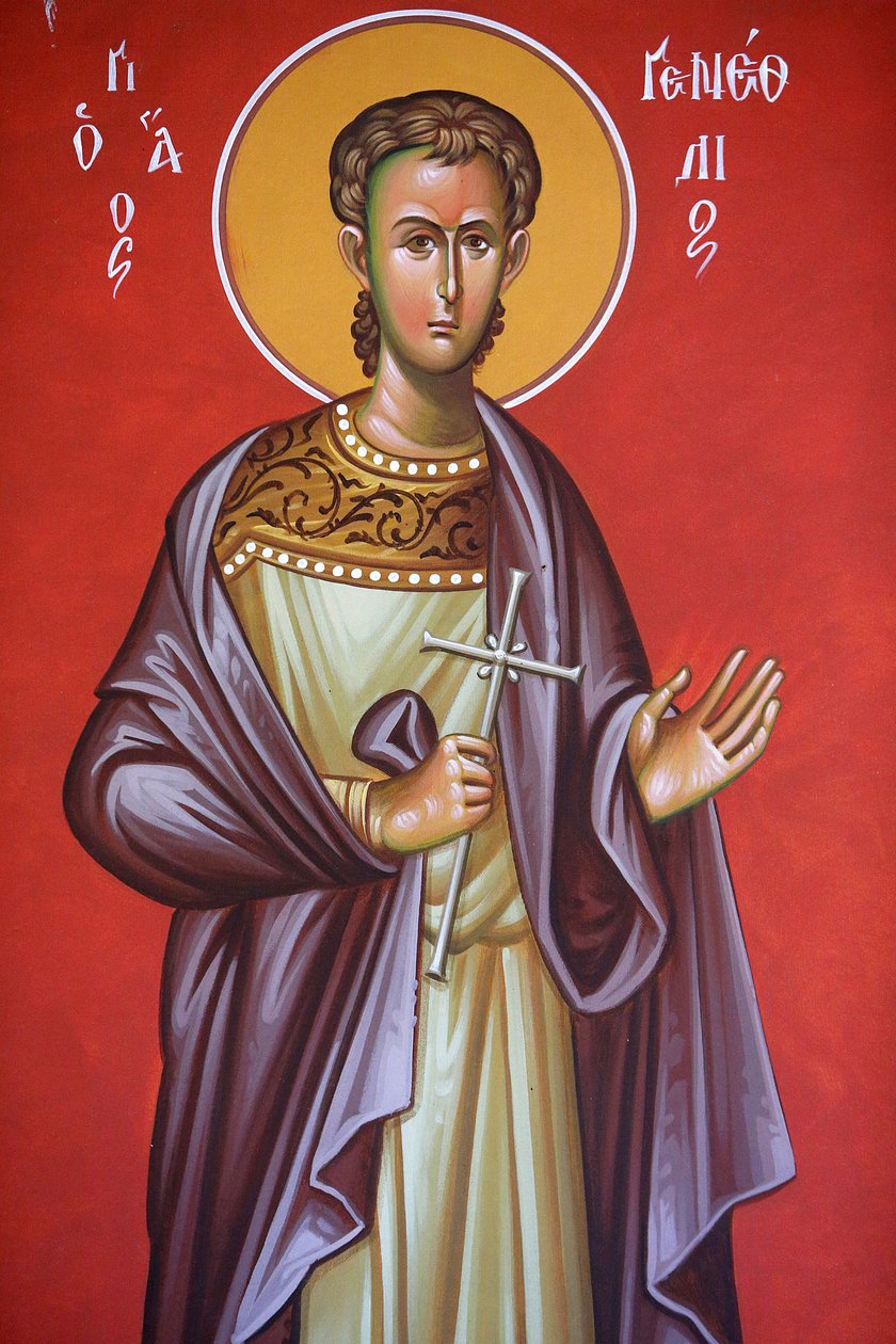 Fresco i Holy Cross Church, Pedoulas. Saint Guenessios, 20150510, Pedoulas, Kypros av Unbekannt