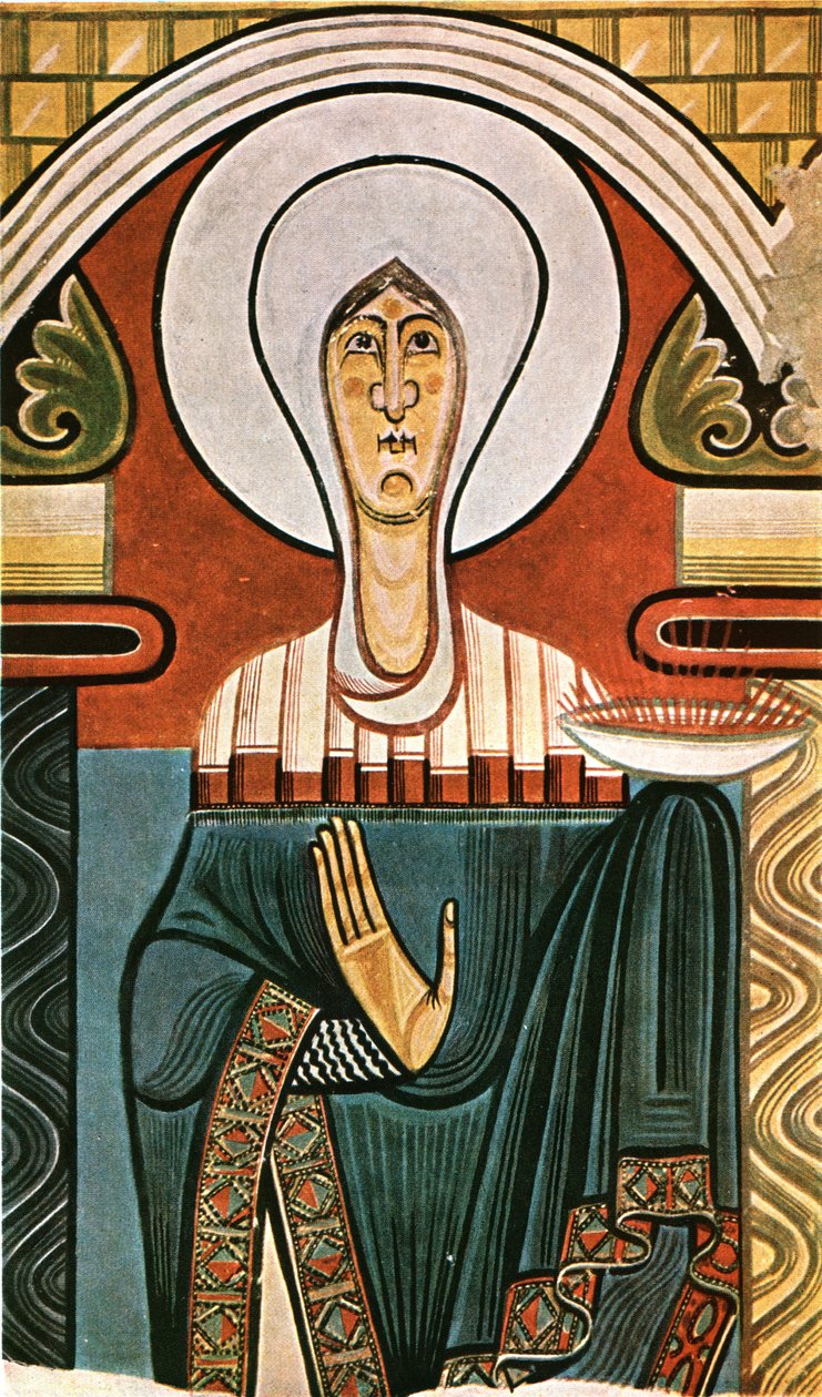Fresco i kirken Sant Climent de Tahüll, Catalonia, Spania, 1928. av Unbekannt