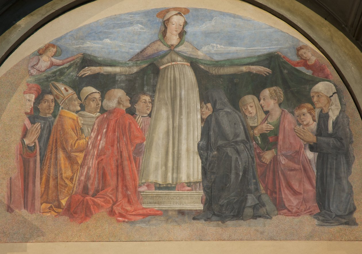 Freske av Madonna della Misericordia, Vespucci-kapellet, Ognissanti, Firenze, Italia (bilde) av Unbekannt