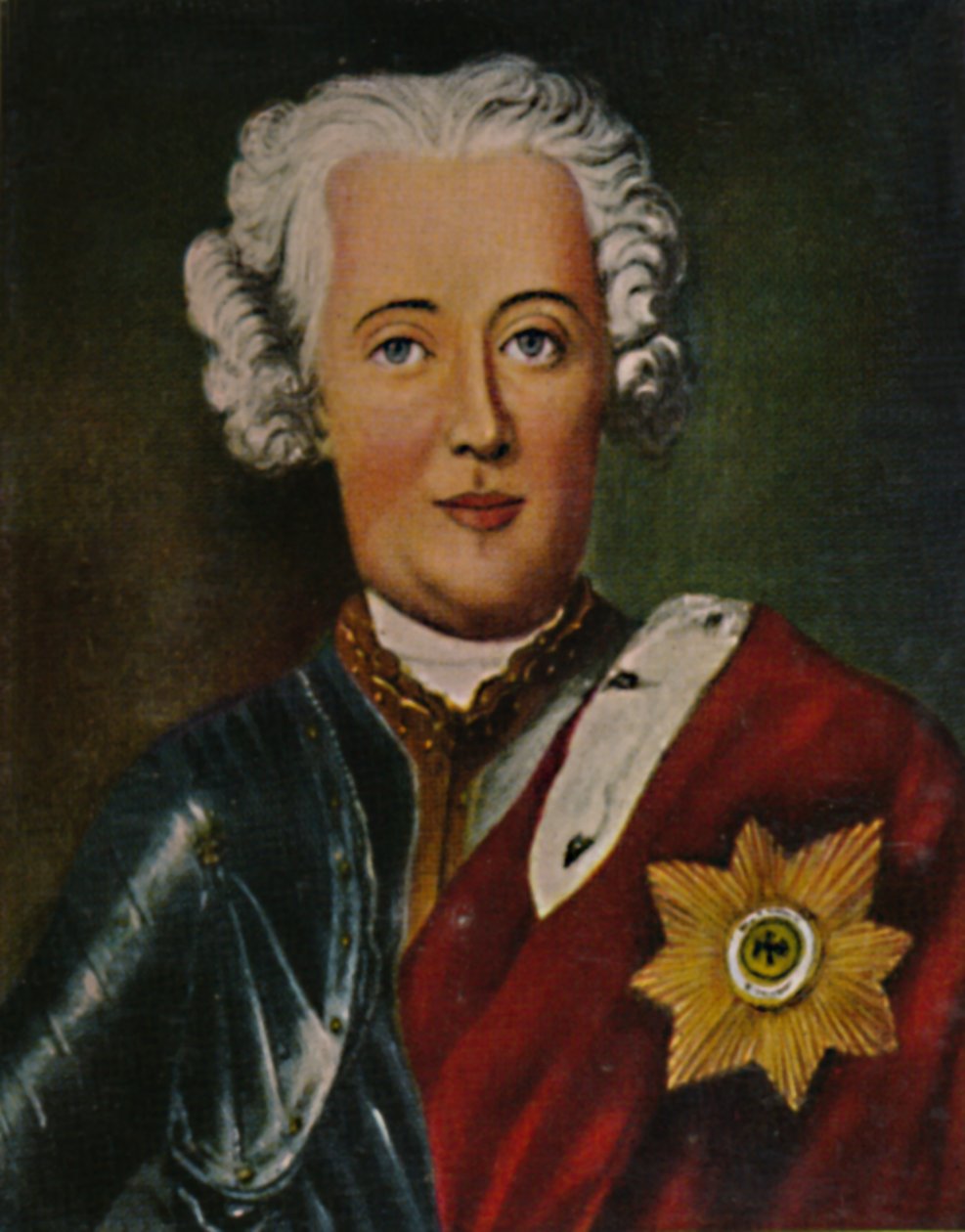 Fredrik den store 1712-1786 som kronprins. - Maleri av Pesne, 1934. av Unbekannt