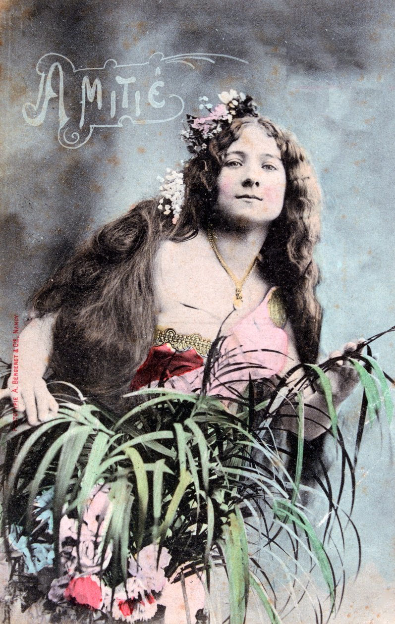Vennskap, vintage fransk postkort, c1900 av Unbekannt