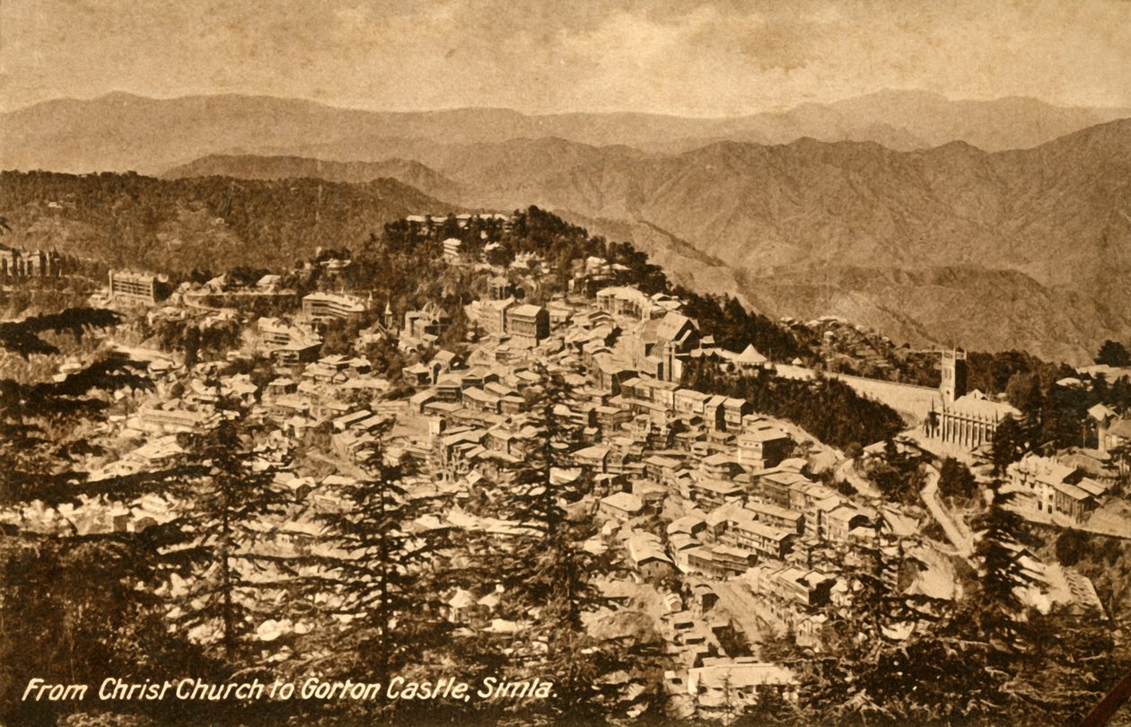 Fra Christchurch til Gorton Castle, Shimla, c1918-c1939. av Unbekannt