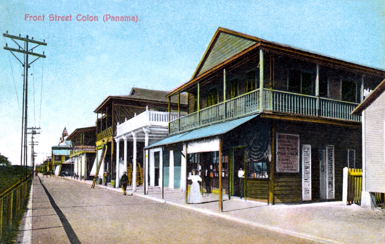 Front Street, Colon, Panama, 1907 av Unbekannt