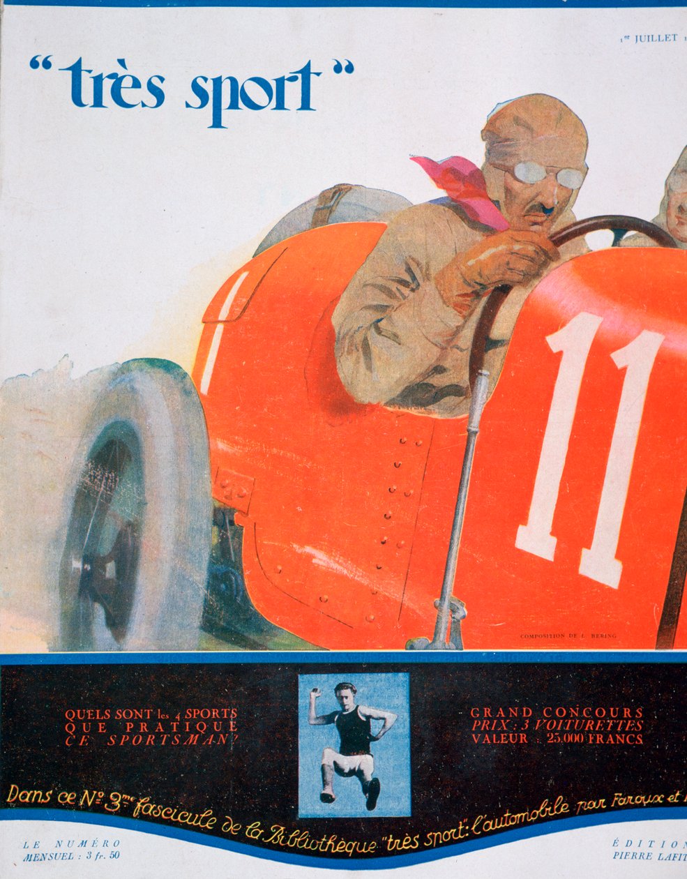 Forsideillustrasjon fra magasinet Tres Sport, juli 1922 av Unbekannt