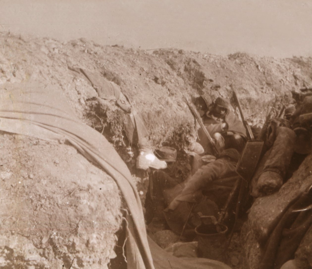 Frontlinjegraver, Beauséjour, Nord-Frankrike, c1914-c1918 av Unbekannt