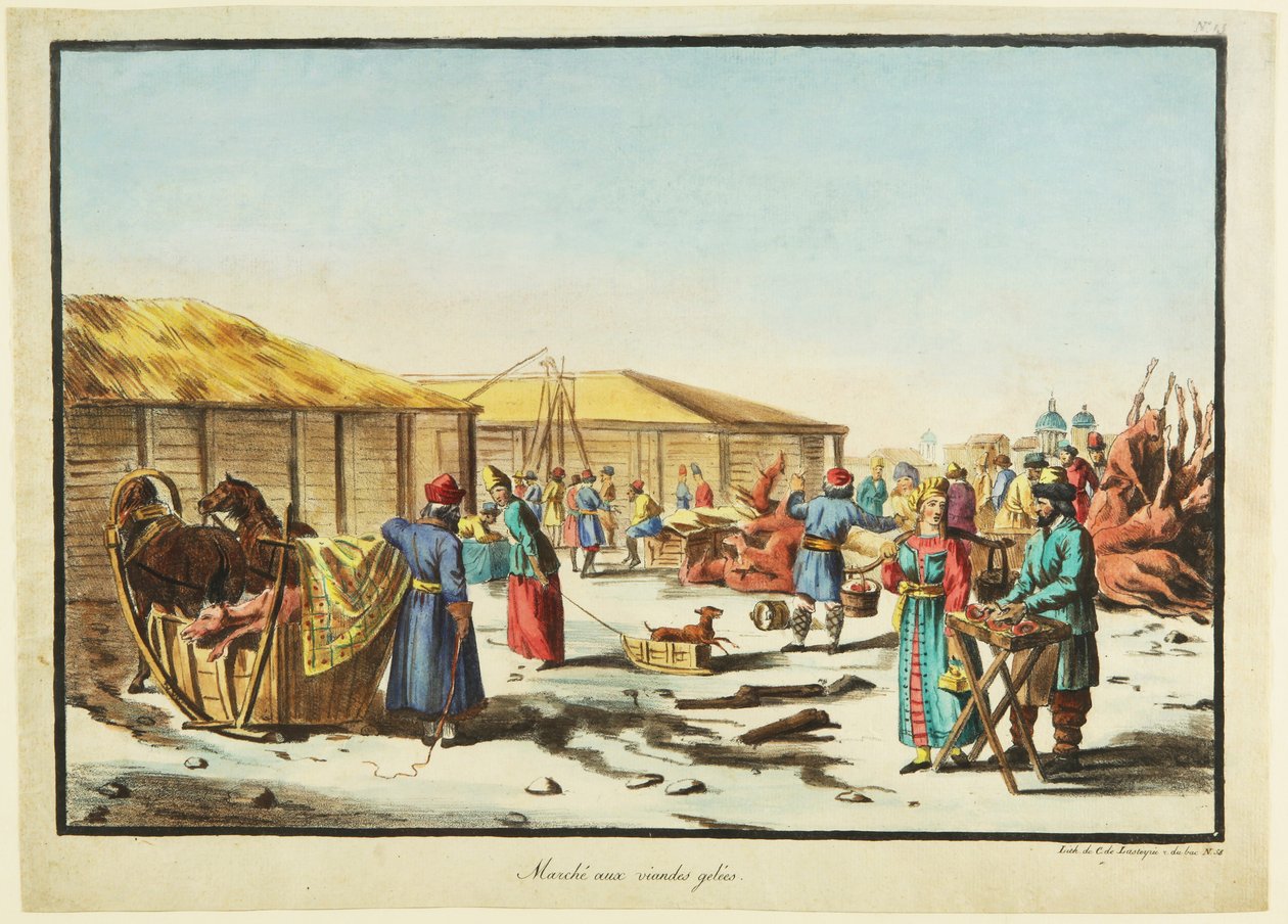 Frozen Meats Market, ca 1814 av Unbekannt