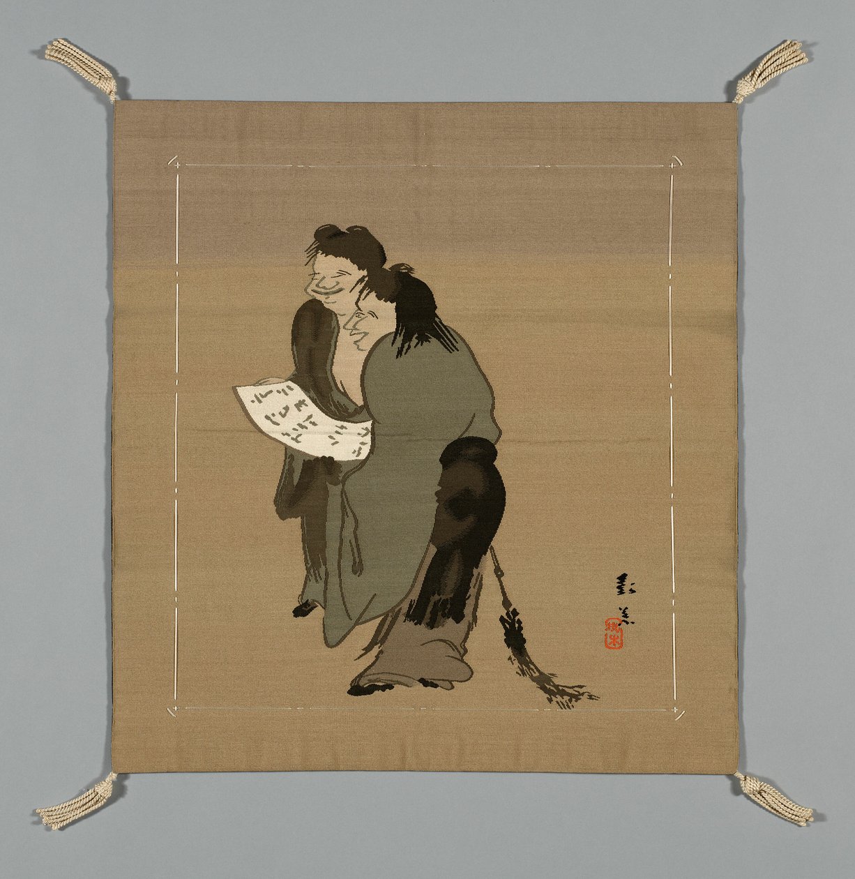 Fukusa gaveomslag, Japan, sen Edo-periode 1789-1868 Meiji-periode 1868-1912, 1800-tallet. av Unbekannt
