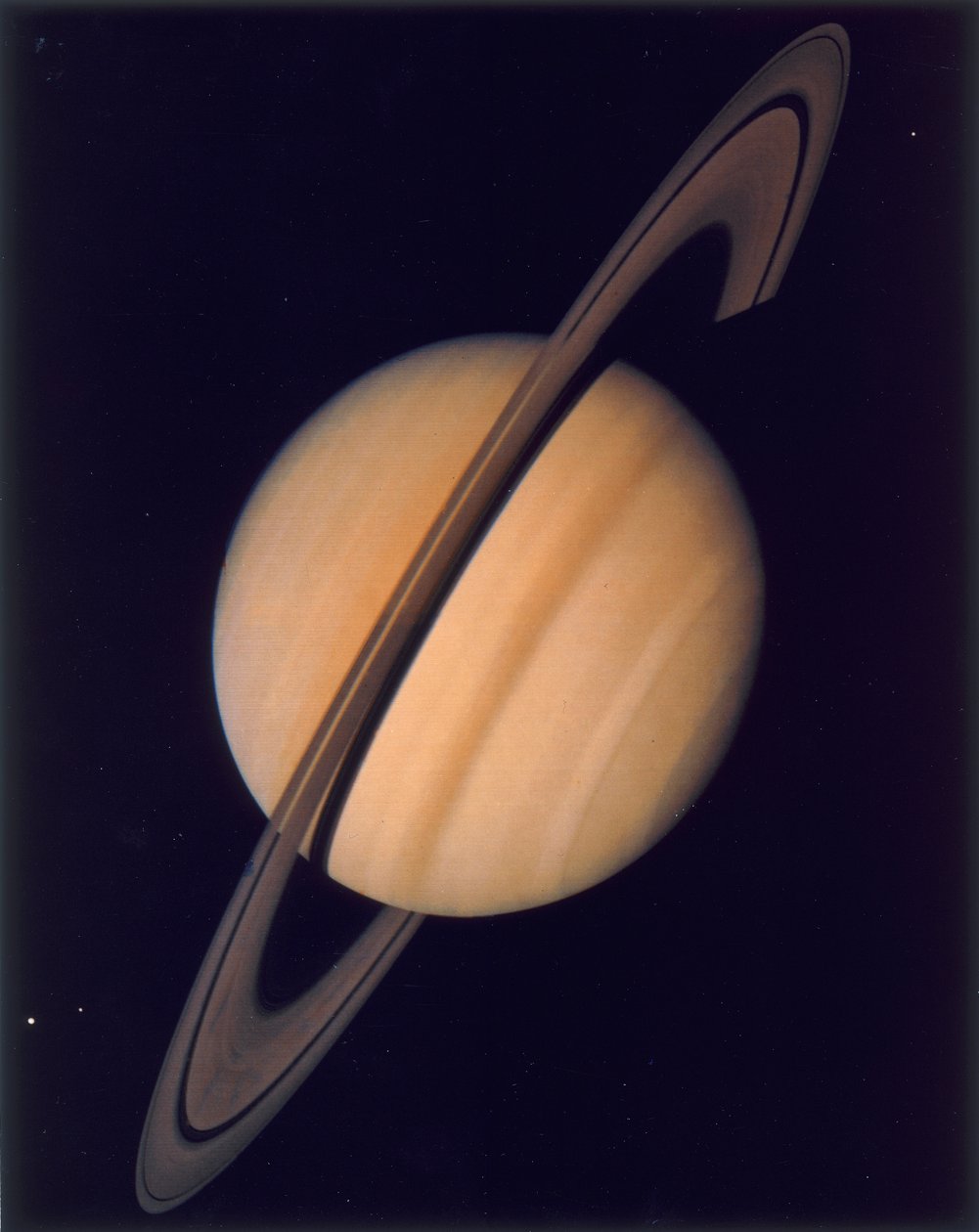 Full oversikt over Saturn og ringene hennes, 1980 av Unbekannt