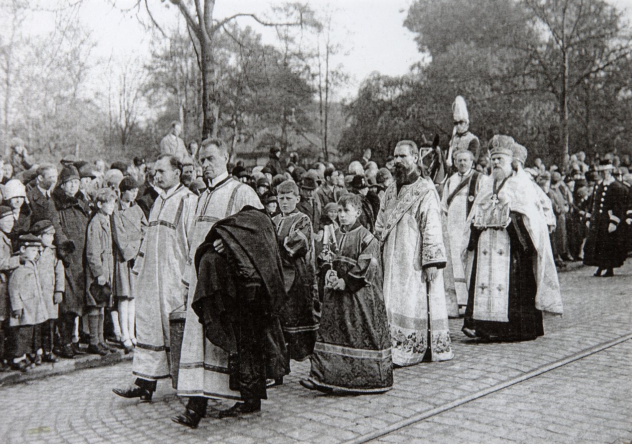 Begravelse til tsarina Maria Feodorovna fra Russland, Roskilde, Danmark, 19. oktober 1928 av Unbekannt