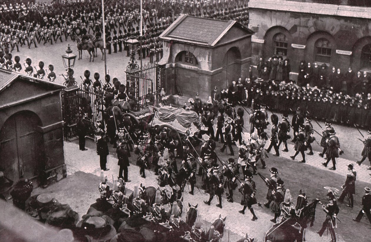 Begravelsesprosesjon av kong Edward VII, Whitehall, London, 20. mai 1910. av Unbekannt