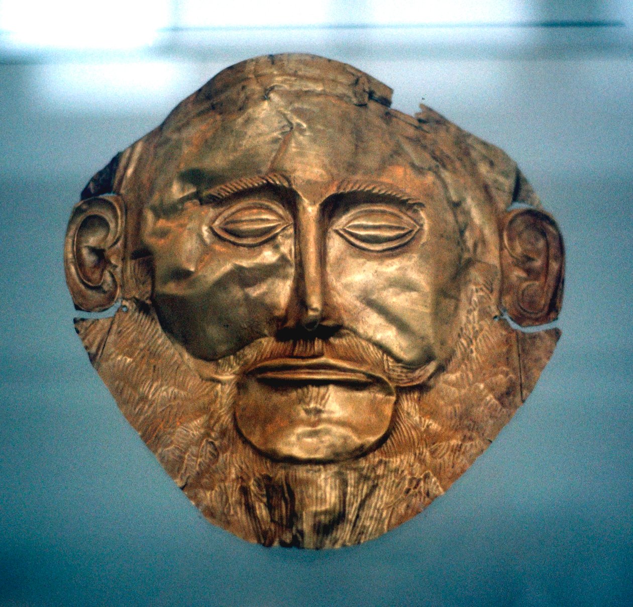 Begravelsesmaske til Agamemnon, legendarisk konge av Mykene, c1600-c1500 f.Kr. av Unbekannt