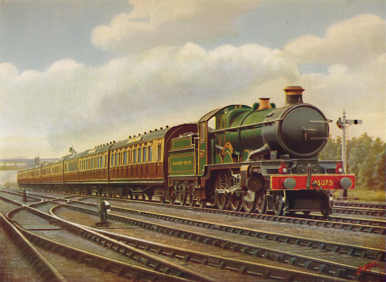 G.W.R. Cornish Riviera Limited Express i full hastighet,- Engine Pendennis Castle., 1926 av Unbekannt