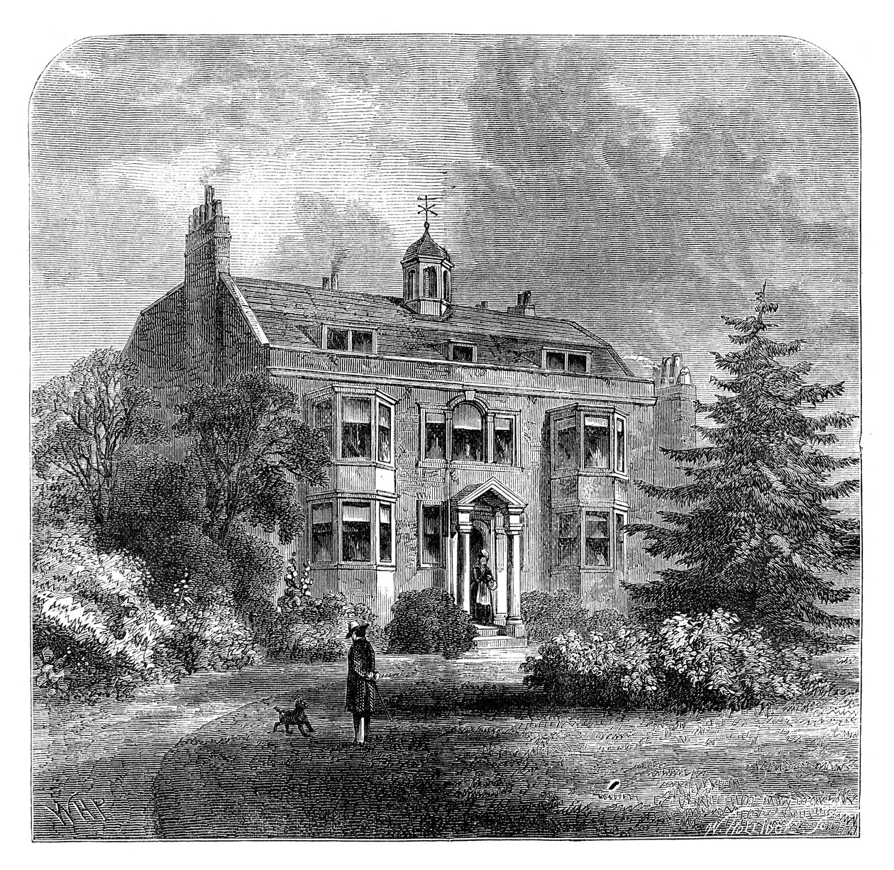 Gads Hill Place, residensen til Charles Dickens, Higham, Kent, sent på 1800-tallet av Unbekannt