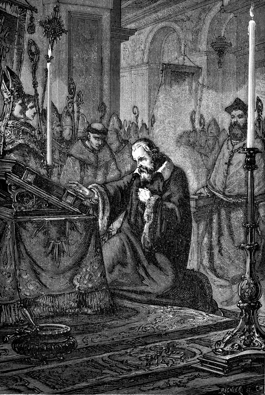 Galileo Galilei , italiensk astronom og matematiker som trekker seg tilbake, 1633 1880 av Unbekannt