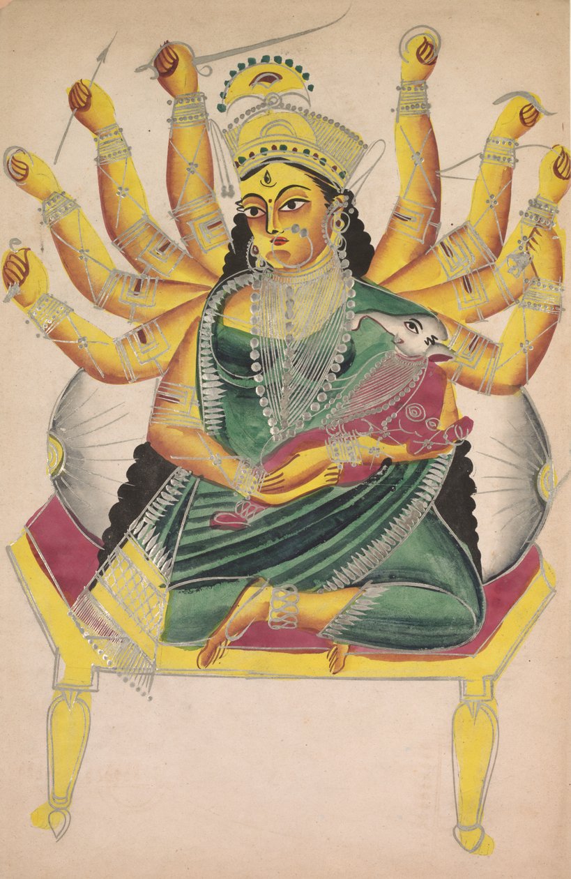 Ganesha-Janani Mor til Ganesh, 1800-tallet. av Unbekannt