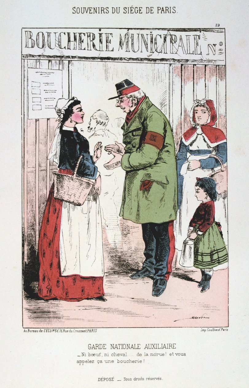 Auxiliary National Guard, beleiring av Paris, fransk-prøyssisk krig, 1870-1871. av Unbekannt