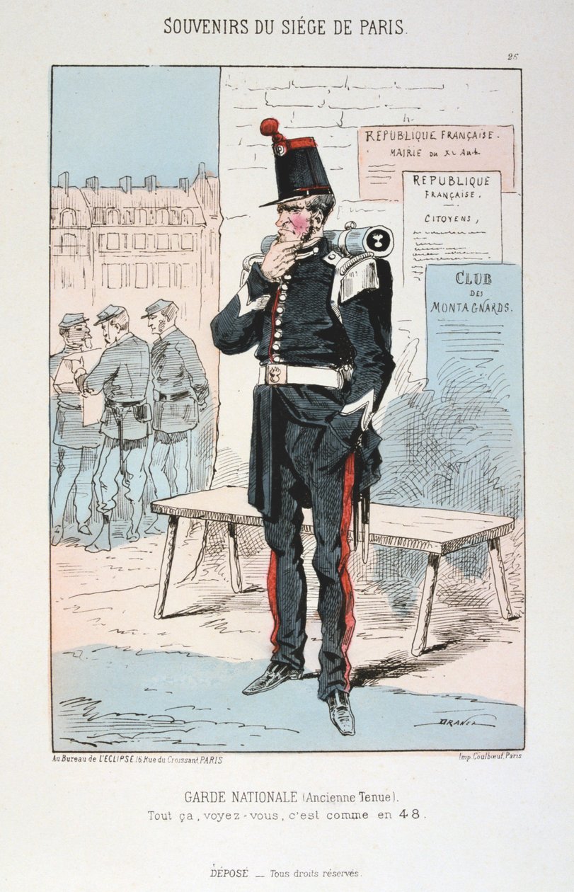 Garde Nationale gammel kjole, beleiring av Paris, fransk-prøyssisk krig, 1870-1871. av Unbekannt