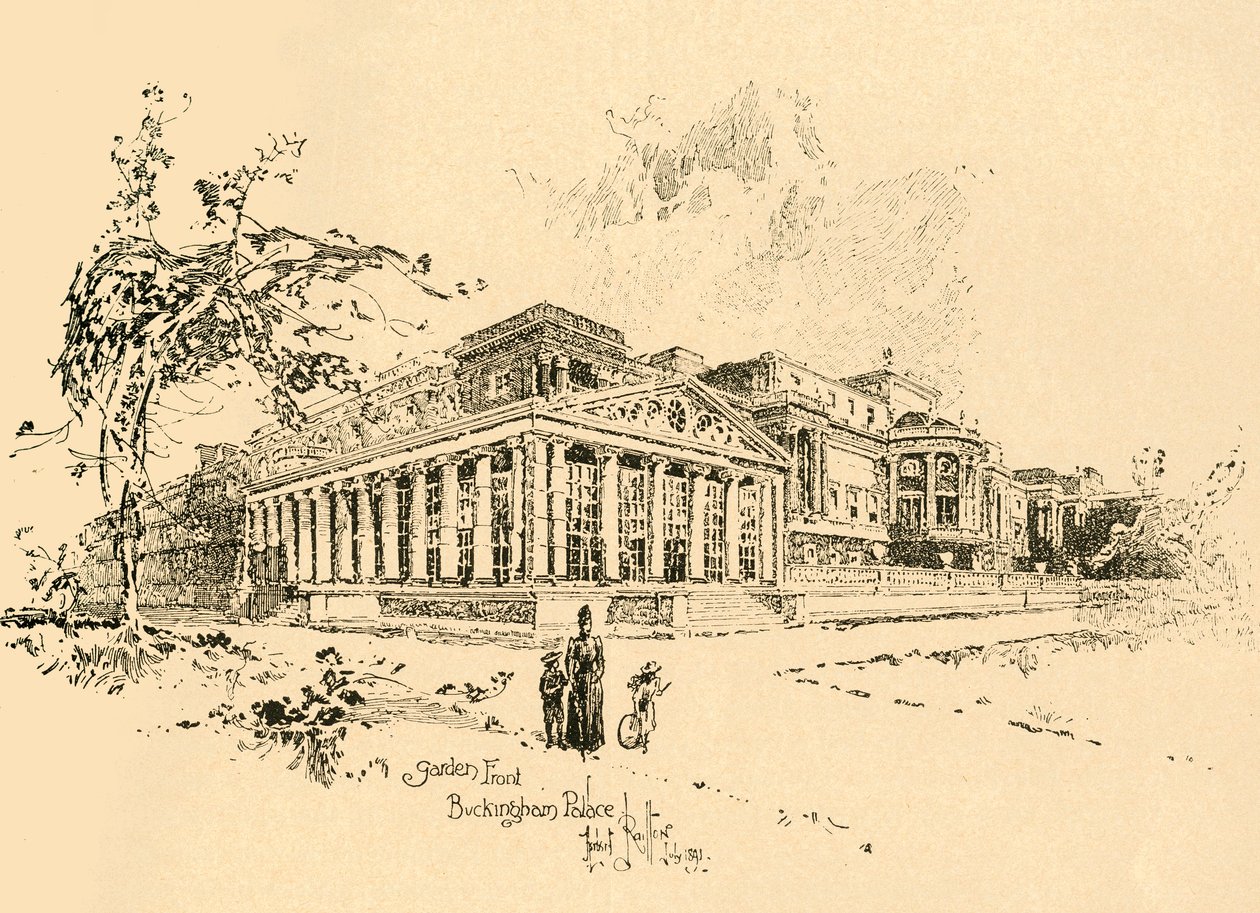 Hagefront, Buckingham Palace, Westminster, London, c1890. av Unbekannt