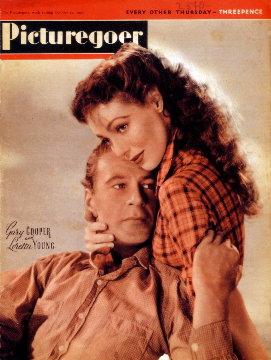 Gary Cooper 1901-1961 og Loretta Young 1913-2000, amerikanske skuespillere, 1945 av Unbekannt