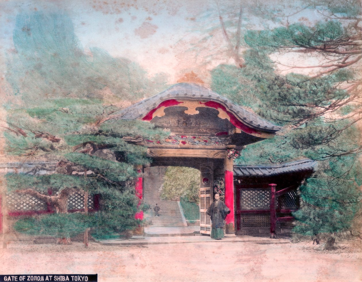 Porten til Zojoji Buddhist Temple, Shiba Park, Tokyo av Unbekannt