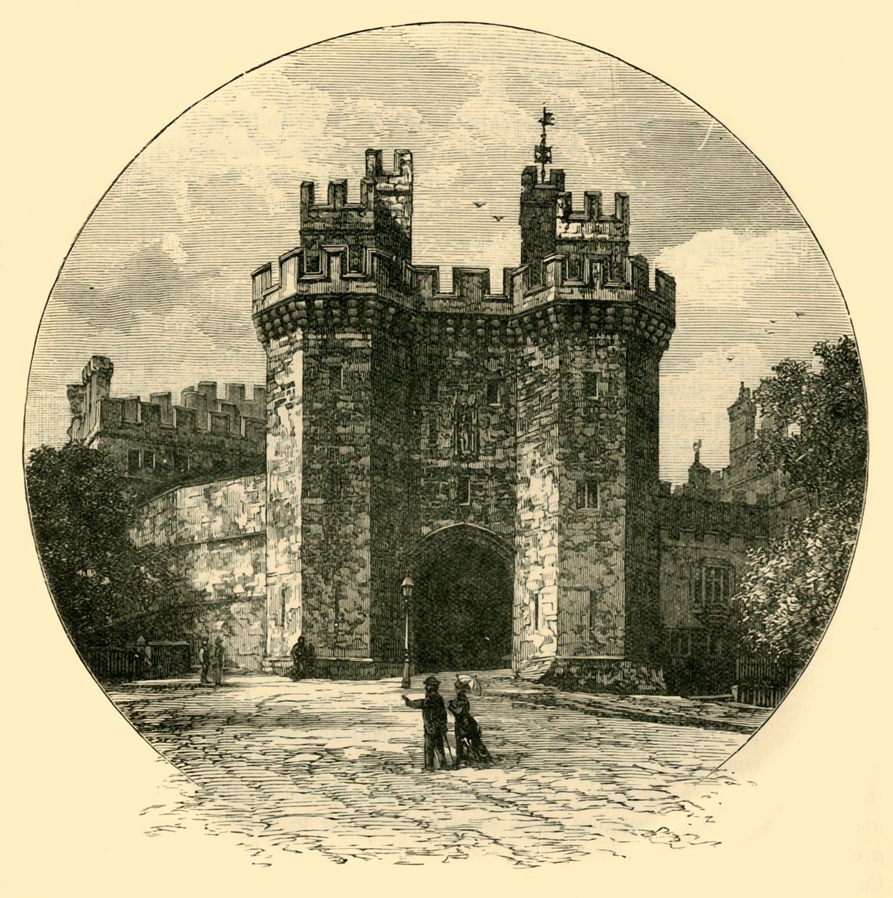 Porten til Lancaster Castle, 1898. av Unbekannt
