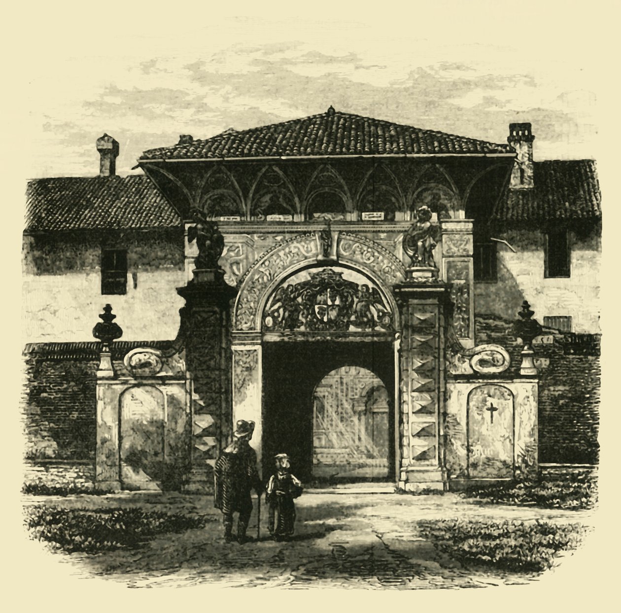 Porten til Certosa, Pavia, 1890. av Unbekannt