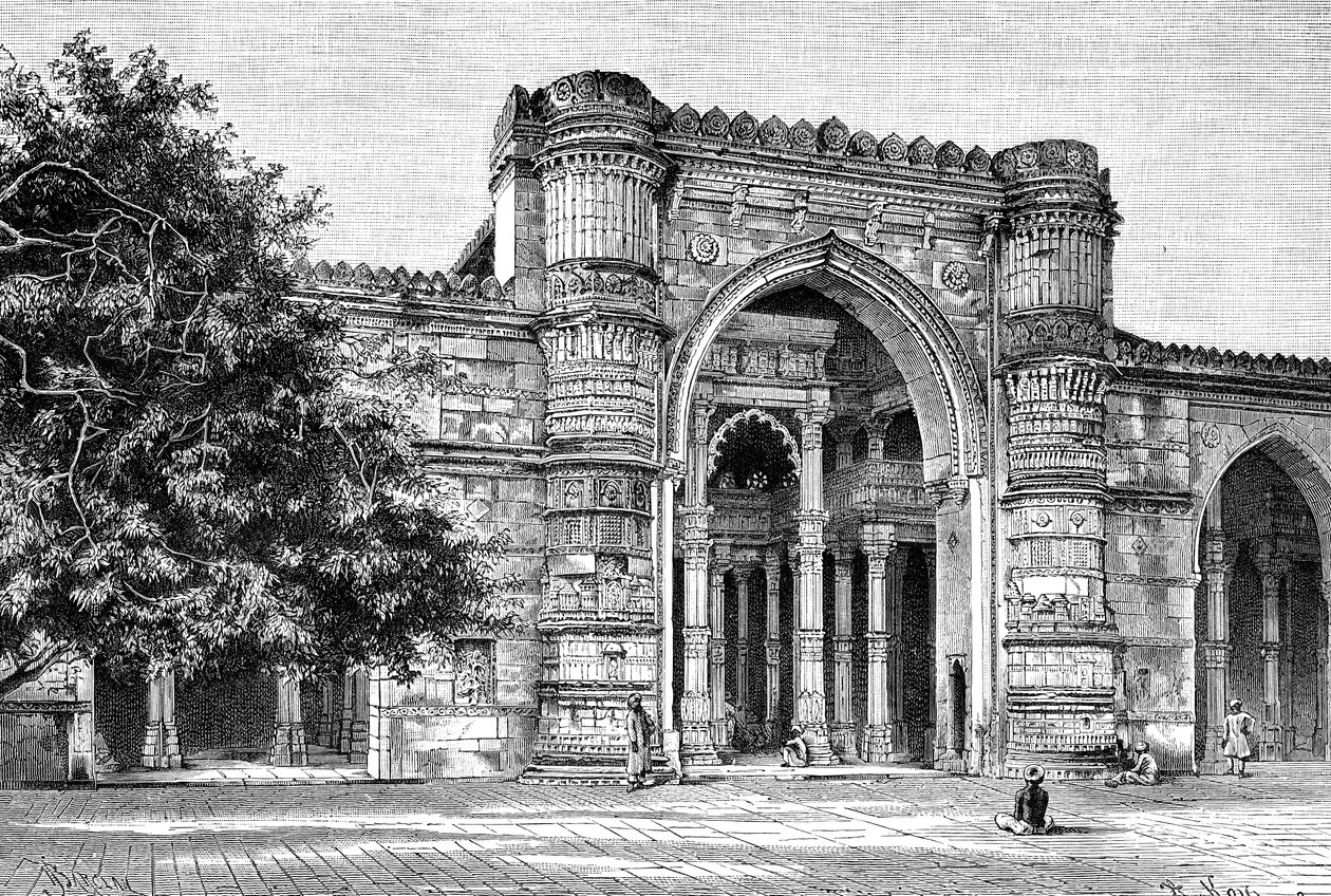 Porten til den store moskeen i Ahmedabad, India, 1895 av Unbekannt