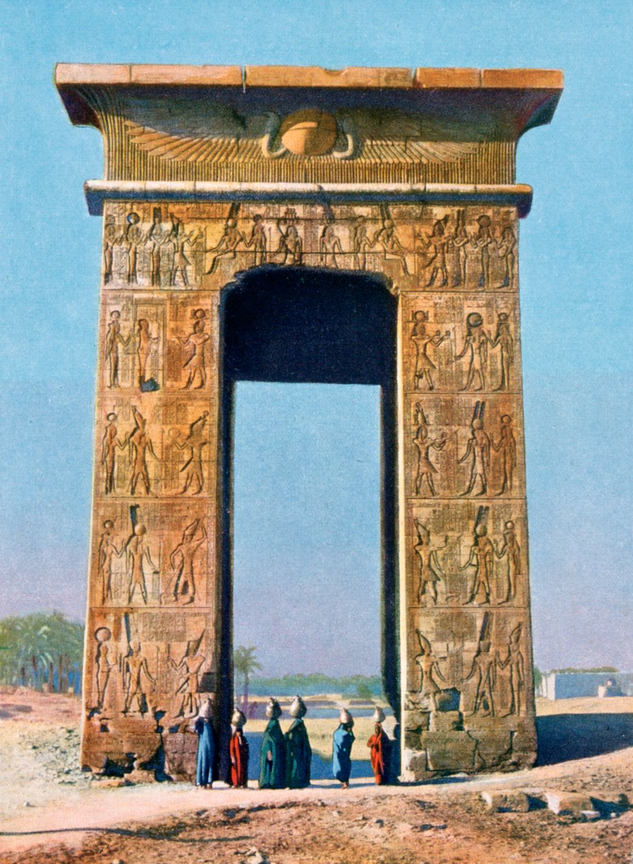 Inngangsporten til tempelkomplekset i Karnak, Luxor, Egypt, 1900-tallet av Unbekannt