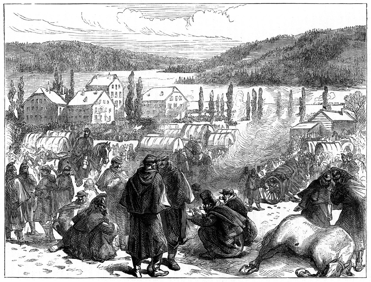 General Bourbakis beseiret den franske hæren i Sveits, februar 1871 av Unbekannt