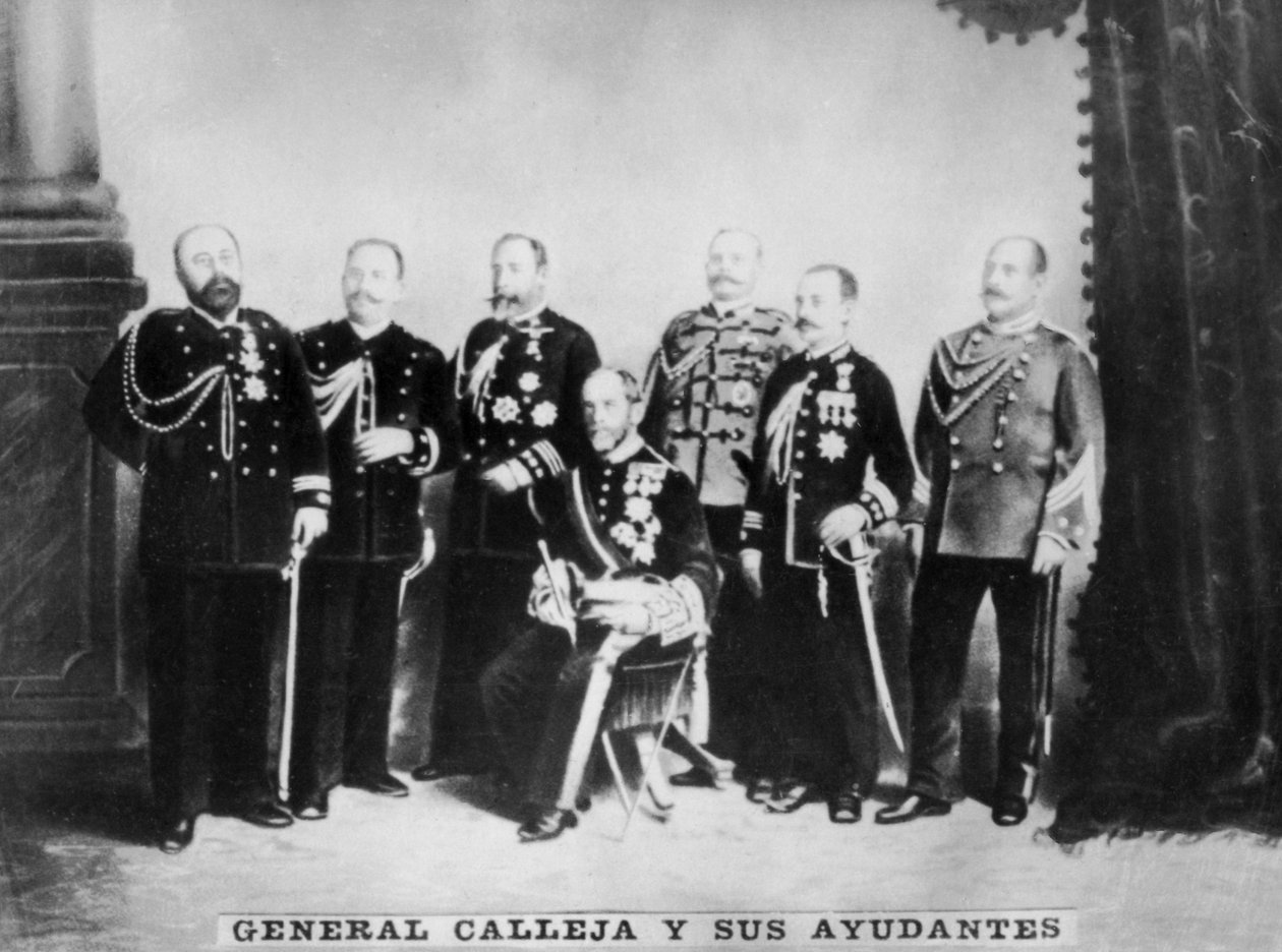 General Calleja og hans stab, c1910 av Unbekannt