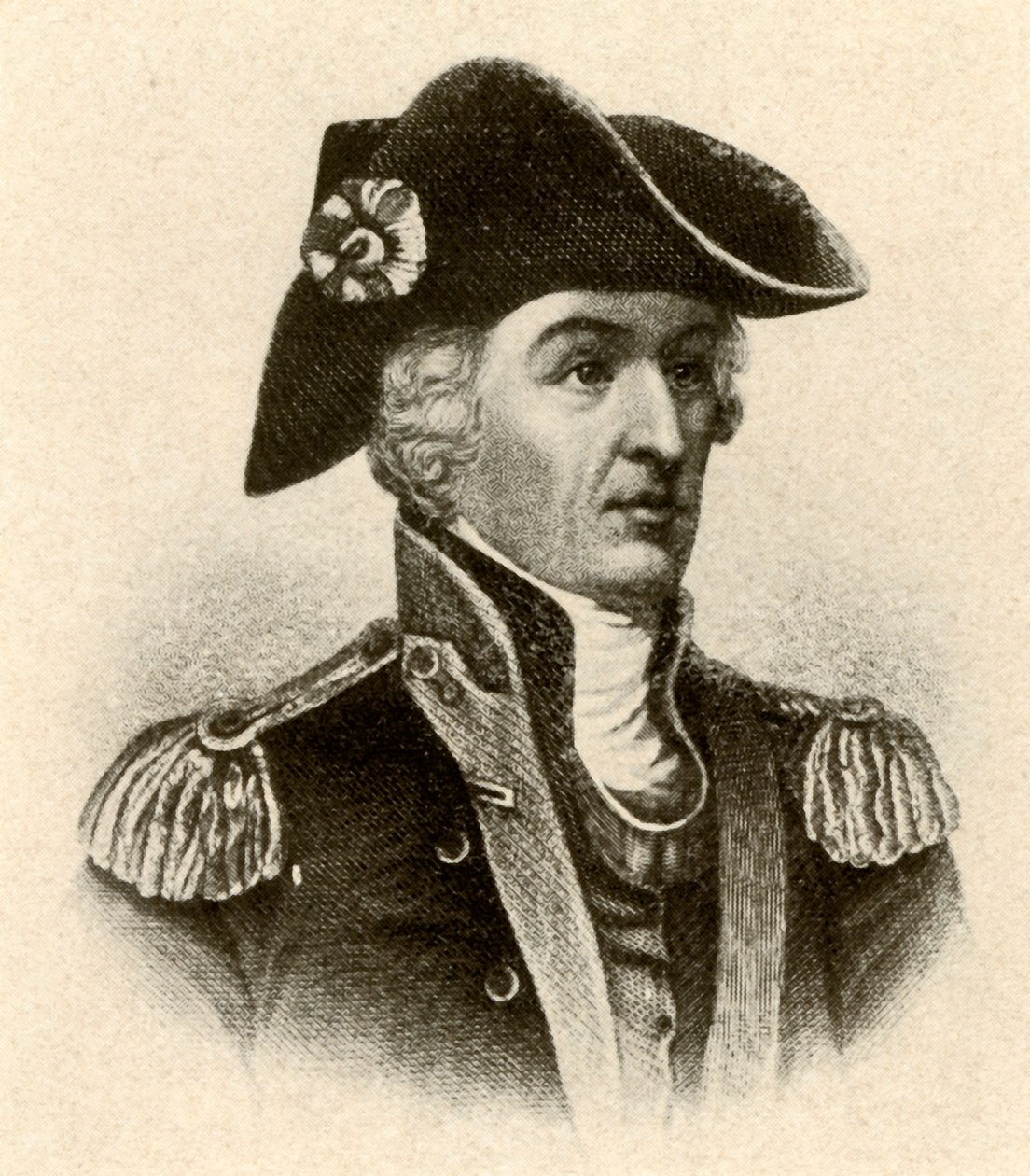 General Francis Marion, i frakk med høy krage og vest, c1770, 1937. av Unbekannt