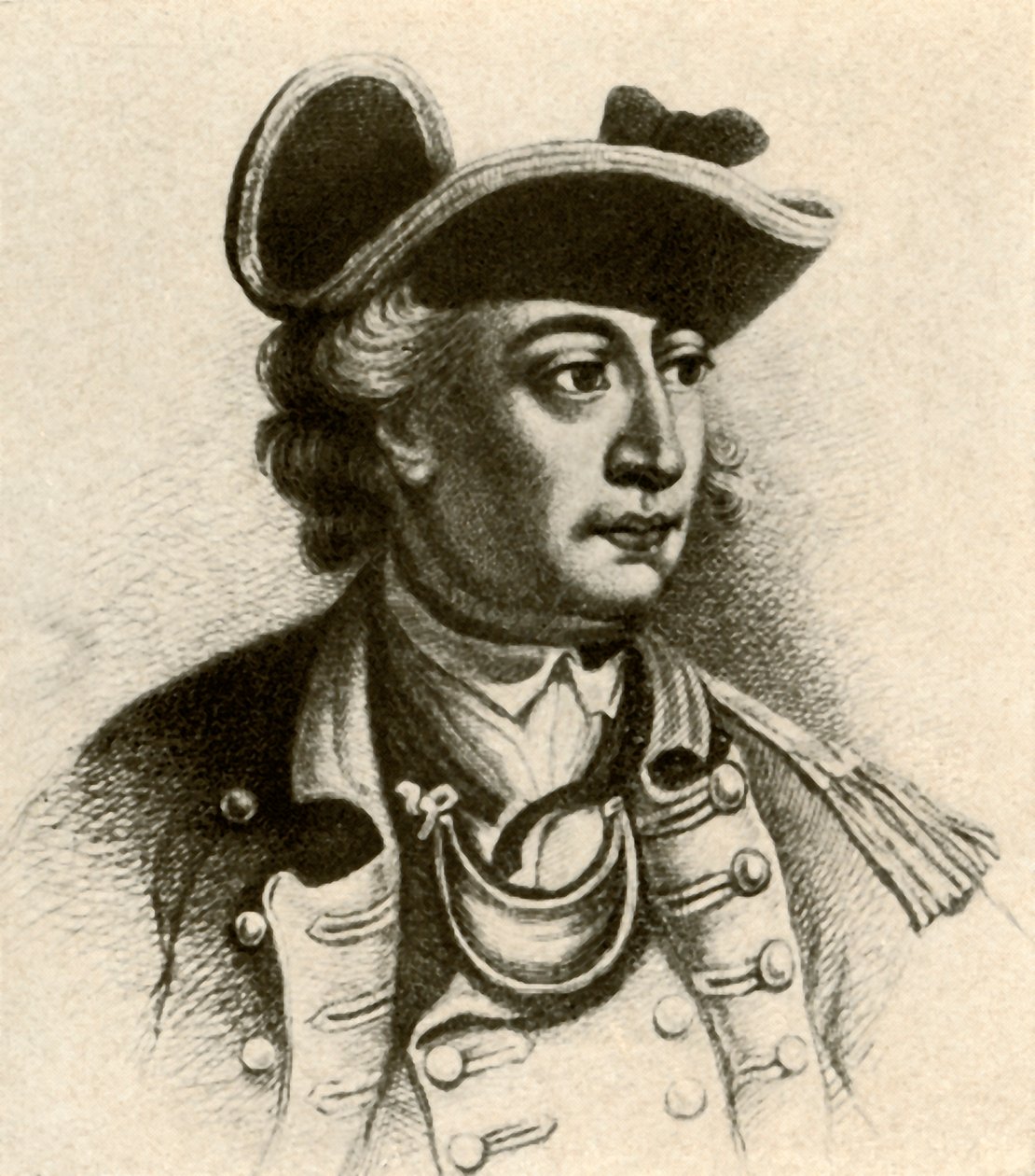 General John Sullivan, i spennhatt kantet med flette og en kløft, c1770, 1937. av Unbekannt