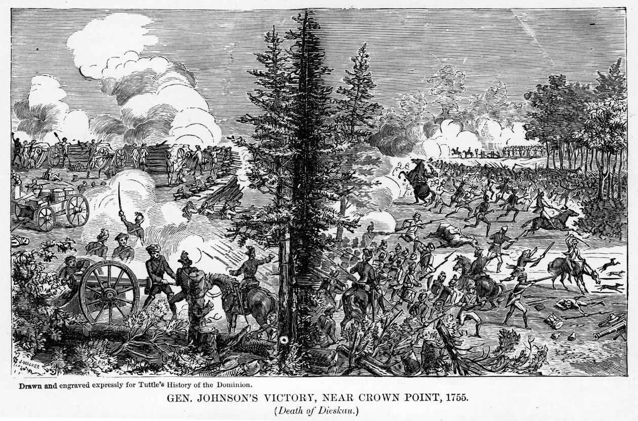 General Johnsons Victory, nær Crown Point, 1755, 1877 av Unbekannt