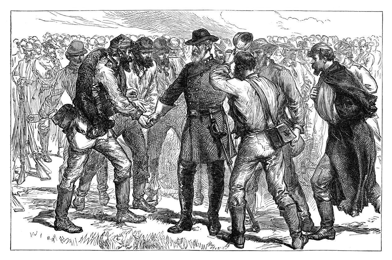 General Lee tok farvel med soldatene sine, 1865 sent på 1800-tallet av Unbekannt