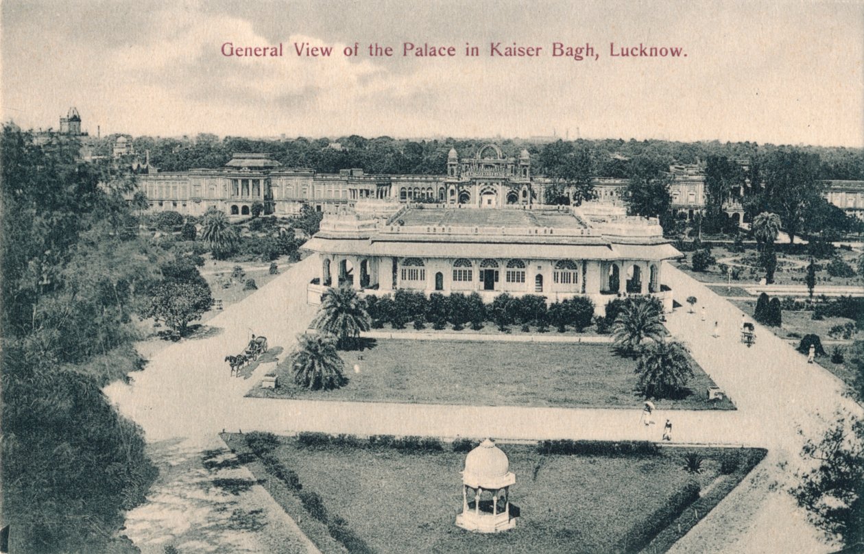 Generell utsikt over palasset i Kaiser Bagh, Lucknow, c1900 av Unbekannt