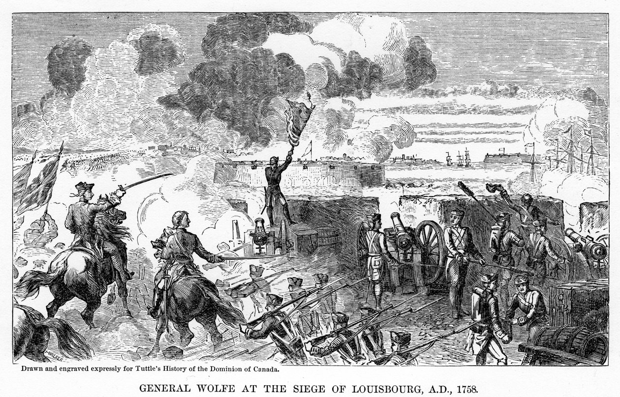 General Wolfe ved beleiringen av Louisbourg, AD 1758, 1877 av Unbekannt