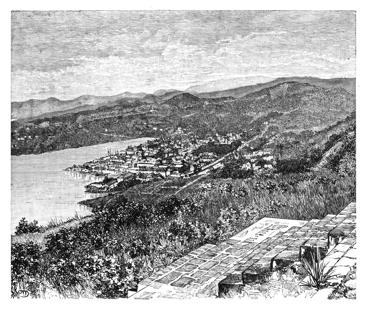 Generell utsikt over Castries, St Lucia Island, c1890 av Unbekannt
