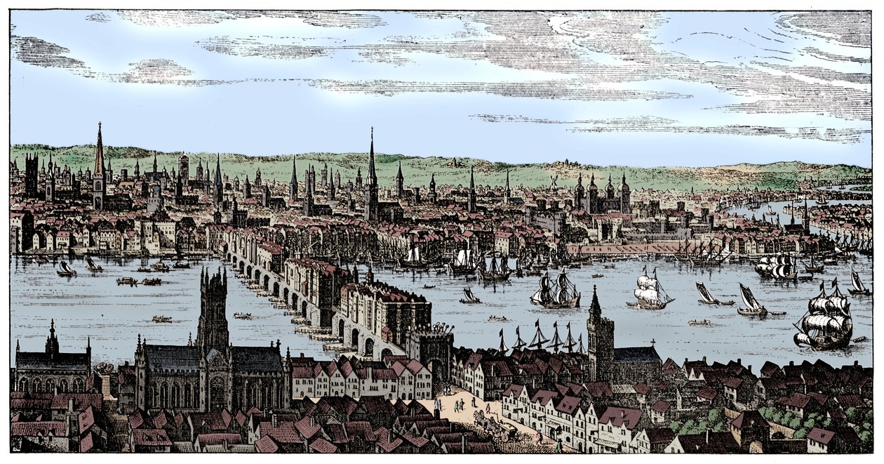 Generelt syn på London, 1666, 1909. av Unbekannt