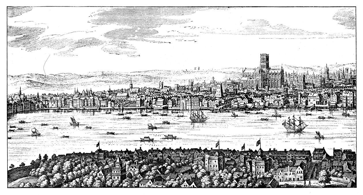 Generelt syn på London, 1666, 1909 av Unbekannt