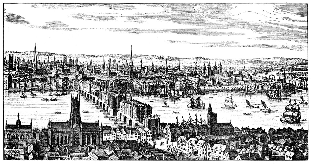 Generelt syn på London, 1666, 1909 av Unbekannt