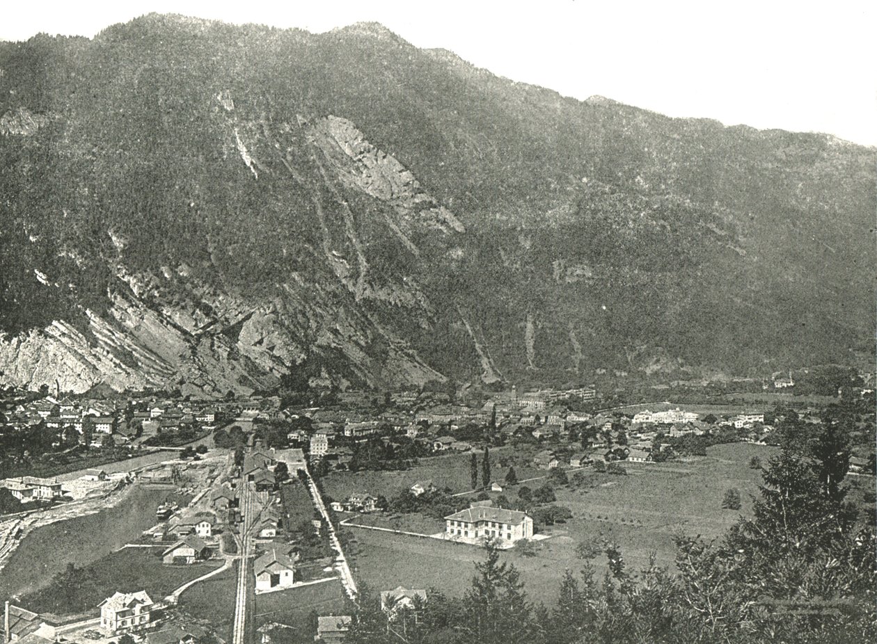 Generell utsikt over byen Interlaken, Sveits, 1895. av Unbekannt